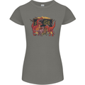 T-Rex Teacher Eat the Humans Dinosaur Funny Womens Petite Cut T-Shirt Charcoal