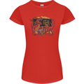 T-Rex Teacher Eat the Humans Dinosaur Funny Womens Petite Cut T-Shirt Red