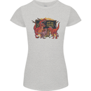 T-Rex Teacher Eat the Humans Dinosaur Funny Womens Petite Cut T-Shirt Sports Grey