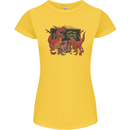 T-Rex Teacher Eat the Humans Dinosaur Funny Womens Petite Cut T-Shirt Yellow