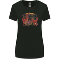 T-Rex Teacher Eat the Humans Dinosaur Funny Womens Wider Cut T-Shirt Black
