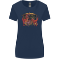 T-Rex Teacher Eat the Humans Dinosaur Funny Womens Wider Cut T-Shirt Navy Blue