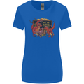 T-Rex Teacher Eat the Humans Dinosaur Funny Womens Wider Cut T-Shirt Royal Blue
