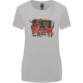 T-Rex Teacher Eat the Humans Dinosaur Funny Womens Wider Cut T-Shirt Sports Grey