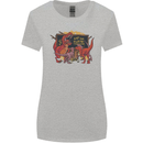 T-Rex Teacher Eat the Humans Dinosaur Funny Womens Wider Cut T-Shirt Sports Grey