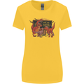 T-Rex Teacher Eat the Humans Dinosaur Funny Womens Wider Cut T-Shirt Yellow