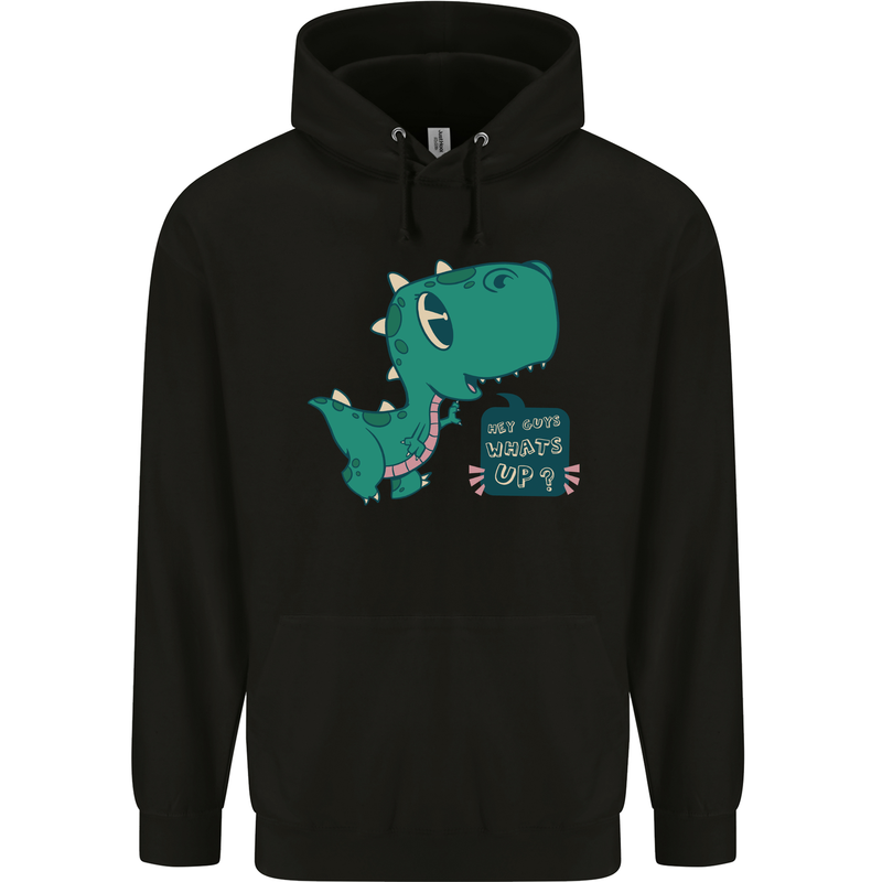 T-Rex Whats Up Mens 80% Cotton Hoodie Black