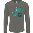 T-Rex Whats Up Mens Long Sleeve T-Shirt Charcoal