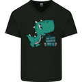 T-Rex Whats Up Mens V-Neck Cotton T-Shirt Black