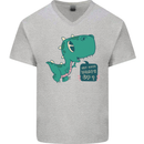 T-Rex Whats Up Mens V-Neck Cotton T-Shirt Sports Grey