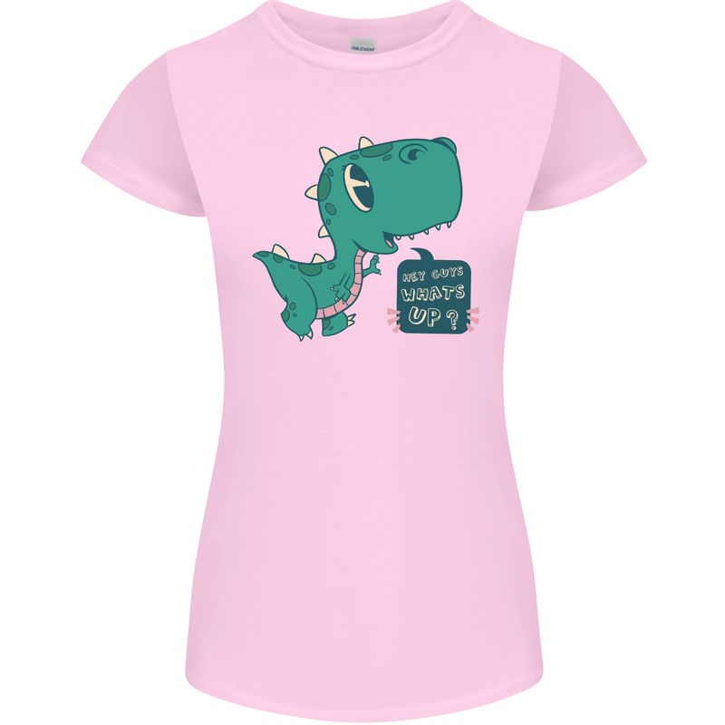 T-Rex Whats Up Womens Petite Cut T-Shirt Light Pink