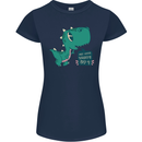 T-Rex Whats Up Womens Petite Cut T-Shirt Navy Blue