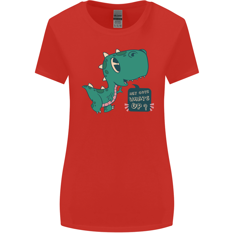 T-Rex Whats Up Womens Wider Cut T-Shirt Red