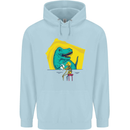 T-Rex Wrestling a Skeleton Dinosaurs Skull Childrens Kids Hoodie Light Blue