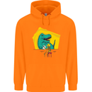 T-Rex Wrestling a Skeleton Dinosaurs Skull Childrens Kids Hoodie Orange