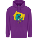 T-Rex Wrestling a Skeleton Dinosaurs Skull Childrens Kids Hoodie Purple