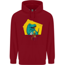 T-Rex Wrestling a Skeleton Dinosaurs Skull Childrens Kids Hoodie Red