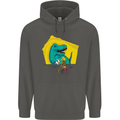 T-Rex Wrestling a Skeleton Dinosaurs Skull Childrens Kids Hoodie Storm Grey