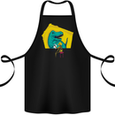 T-Rex Wrestling a Skeleton Dinosaurs Skull Cotton Apron 100% Organic Black
