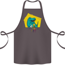T-Rex Wrestling a Skeleton Dinosaurs Skull Cotton Apron 100% Organic Dark Grey