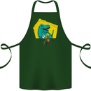 T-Rex Wrestling a Skeleton Dinosaurs Skull Cotton Apron 100% Organic Forest Green