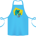 T-Rex Wrestling a Skeleton Dinosaurs Skull Cotton Apron 100% Organic Turquoise