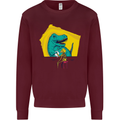 T-Rex Wrestling a Skeleton Dinosaurs Skull Kids Sweatshirt Jumper Maroon