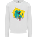 T-Rex Wrestling a Skeleton Dinosaurs Skull Kids Sweatshirt Jumper White