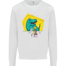 T-Rex Wrestling a Skeleton Dinosaurs Skull Kids Sweatshirt Jumper White