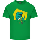 T-Rex Wrestling a Skeleton Dinosaurs Skull Kids T-Shirt Childrens Irish Green