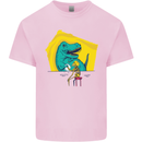 T-Rex Wrestling a Skeleton Dinosaurs Skull Kids T-Shirt Childrens Light Pink