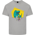 T-Rex Wrestling a Skeleton Dinosaurs Skull Kids T-Shirt Childrens Sports Grey