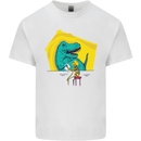T-Rex Wrestling a Skeleton Dinosaurs Skull Kids T-Shirt Childrens White