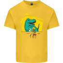 T-Rex Wrestling a Skeleton Dinosaurs Skull Kids T-Shirt Childrens Yellow