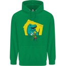 T-Rex Wrestling a Skeleton Dinosaurs Skull Mens 80% Cotton Hoodie Irish Green