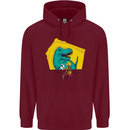 T-Rex Wrestling a Skeleton Dinosaurs Skull Mens 80% Cotton Hoodie Maroon