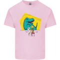 T-Rex Wrestling a Skeleton Dinosaurs Skull Mens Cotton T-Shirt Tee Top Light Pink
