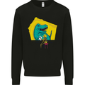 T-Rex Wrestling a Skeleton Dinosaurs Skull Mens Sweatshirt Jumper Black
