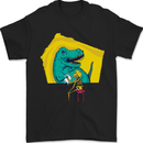 T-Rex Wrestling a Skeleton Dinosaurs Skull Mens T-Shirt 100% Cotton Black