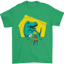 T-Rex Wrestling a Skeleton Dinosaurs Skull Mens T-Shirt 100% Cotton Irish Green
