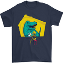 T-Rex Wrestling a Skeleton Dinosaurs Skull Mens T-Shirt 100% Cotton Navy Blue