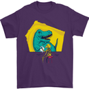 T-Rex Wrestling a Skeleton Dinosaurs Skull Mens T-Shirt 100% Cotton Purple