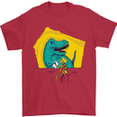 T-Rex Wrestling a Skeleton Dinosaurs Skull Mens T-Shirt 100% Cotton Red
