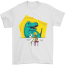 T-Rex Wrestling a Skeleton Dinosaurs Skull Mens T-Shirt 100% Cotton White