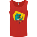 T-Rex Wrestling a Skeleton Dinosaurs Skull Mens Vest Tank Top Red