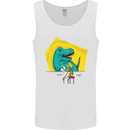 T-Rex Wrestling a Skeleton Dinosaurs Skull Mens Vest Tank Top White