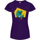 T-Rex Wrestling a Skeleton Dinosaurs Skull Womens Petite Cut T-Shirt Purple