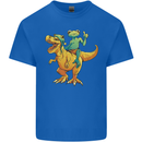 T-Rex and a Frog Dinosaur Kids T-Shirt Childrens Royal Blue