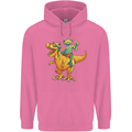 T-Rex and a Frog Dinosaur Mens 80% Cotton Hoodie Azelea
