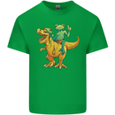T-Rex and a Frog Dinosaur Mens Cotton T-Shirt Tee Top Irish Green